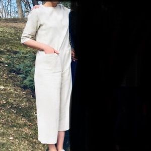 Beige linen jumpsuit